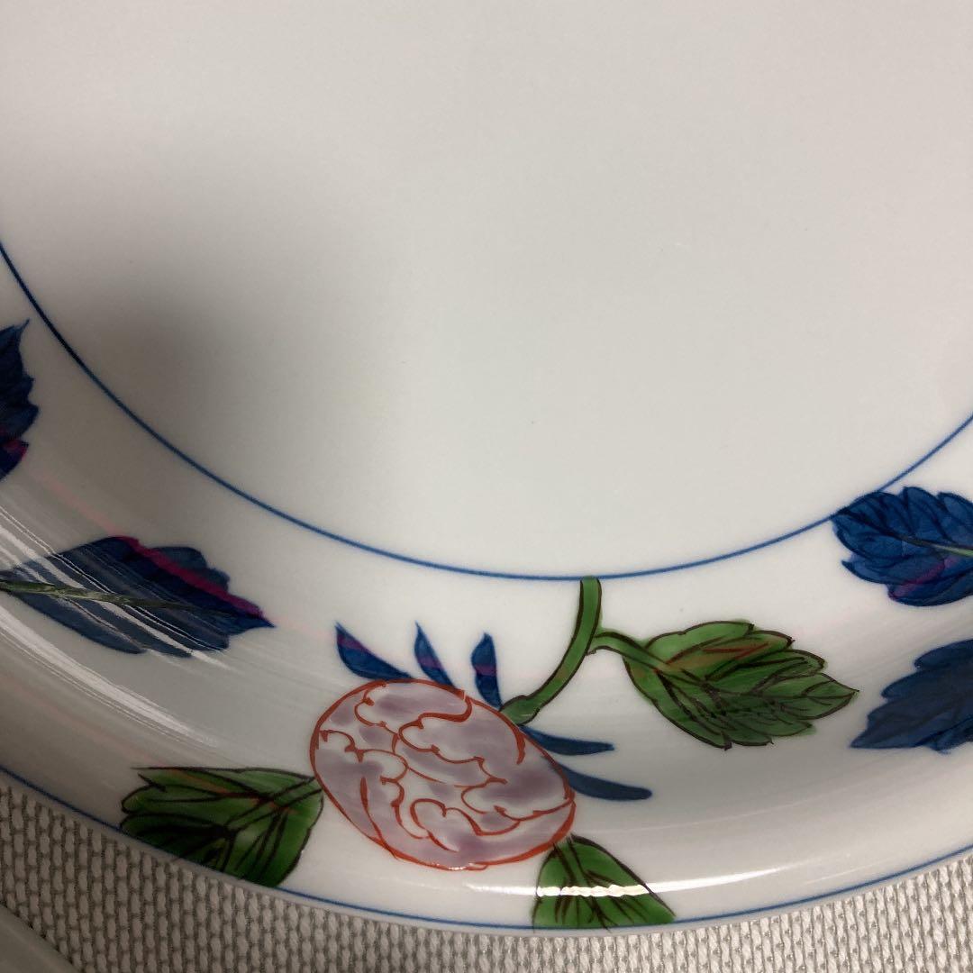 源右衞門　染付牡丹深皿5枚セット