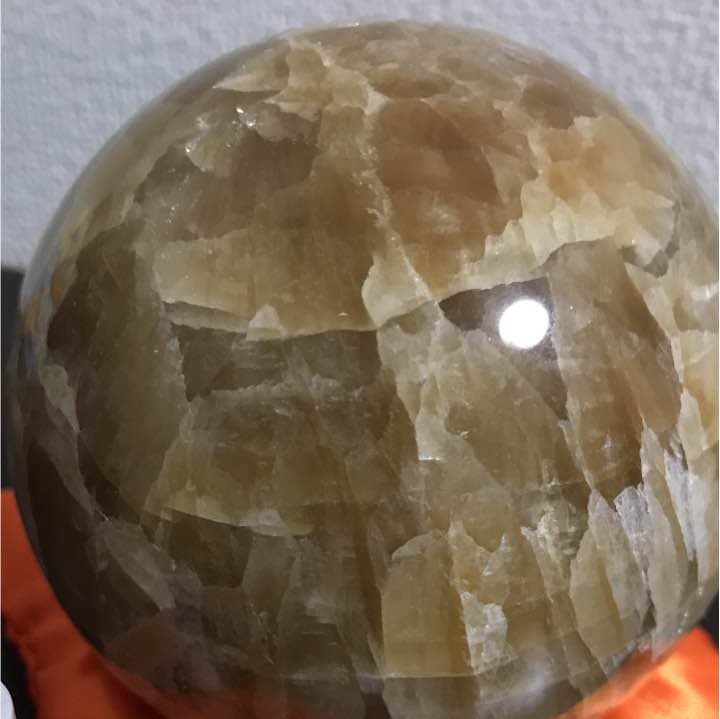 激安！　オレンジカルサイト 約1.2kg 水晶 丸玉