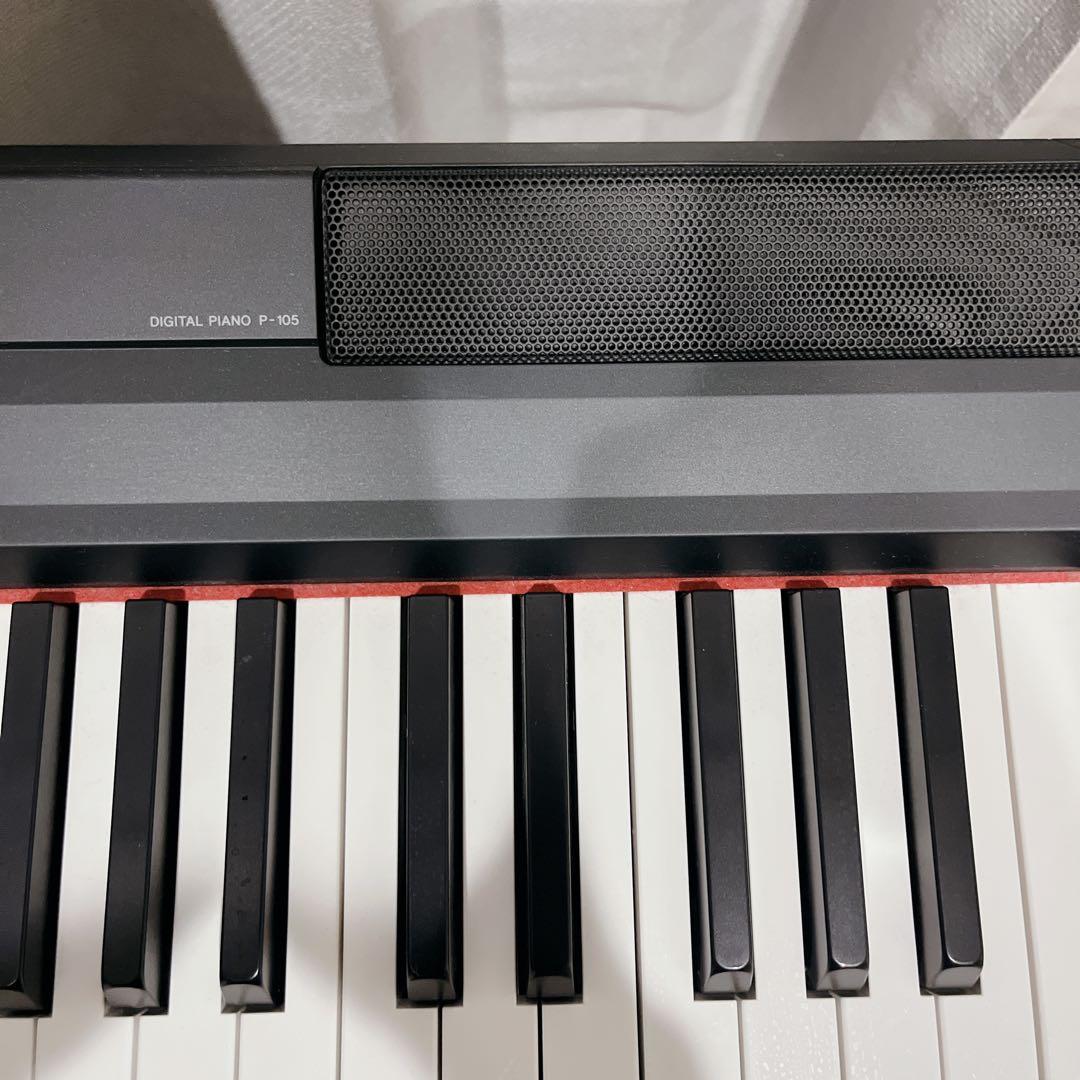 美品】YAMAHA 電子ピアノ P-105 譜面台 スタンド フットペダル付き