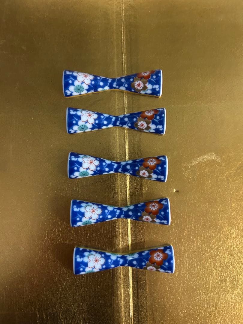 香蘭社　　箸置き　花柄箸置き5個セット　桐箱付き　未使用