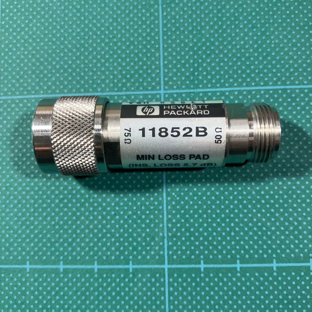 HP 11852B アダプタ、50 Ω N型（メス）～75 Ω N型（オス）
