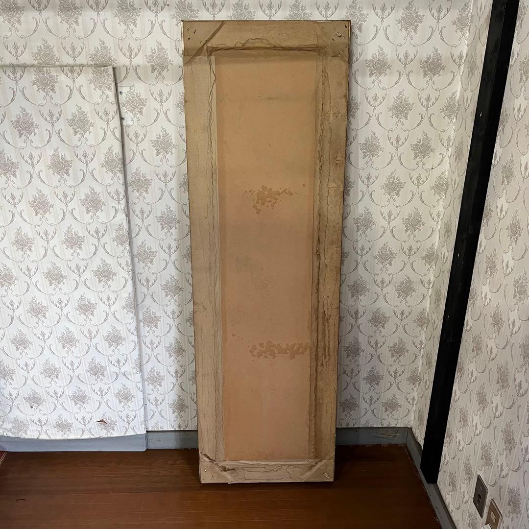 【アンティーク】ロココ調 レリーフ彫刻 大型鏡 置き鏡 全身鏡 姿見 ミラー