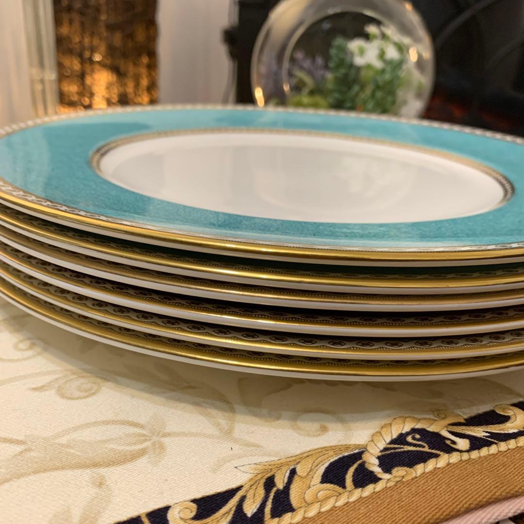 未使用ウェッジウッド ユーランダー　パウダールビー　ターコイズ　ブループレート