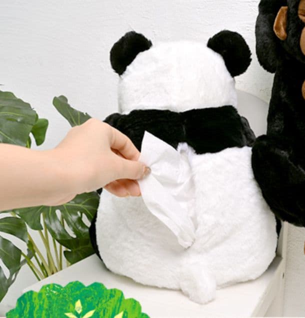 パンダティッシュケース　ぬいぐるみ　新品タグ付き　ぱんだ　PANDA