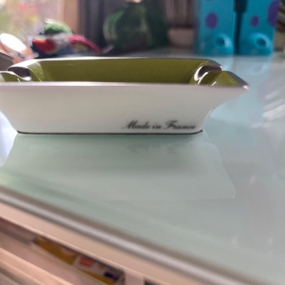 U*☆様 HERMES-PARIS 長方形灰皿 緑と白