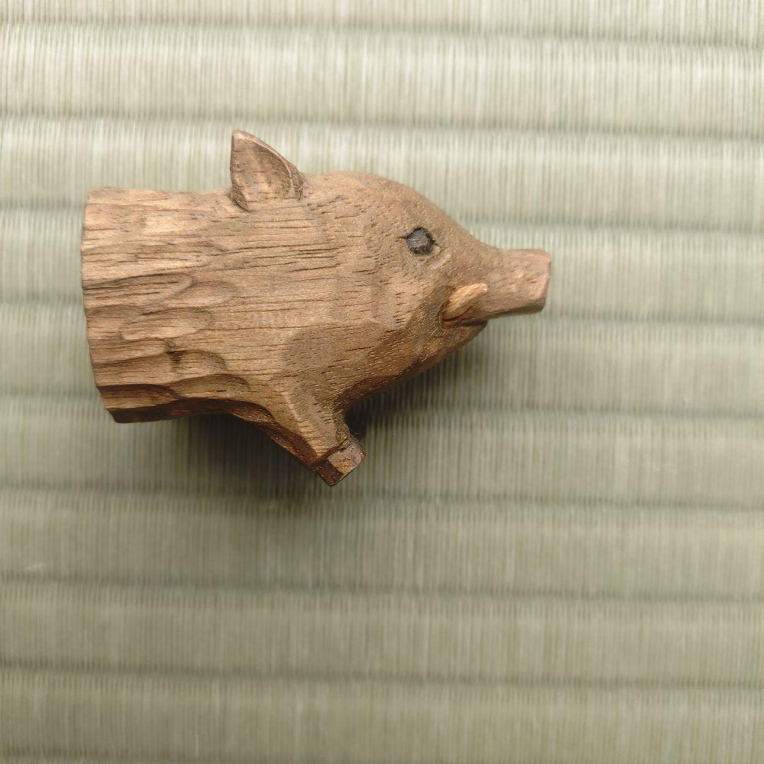 KIYATA キヤタ kiyata 木彫 イノシシ マグネット 木工アート