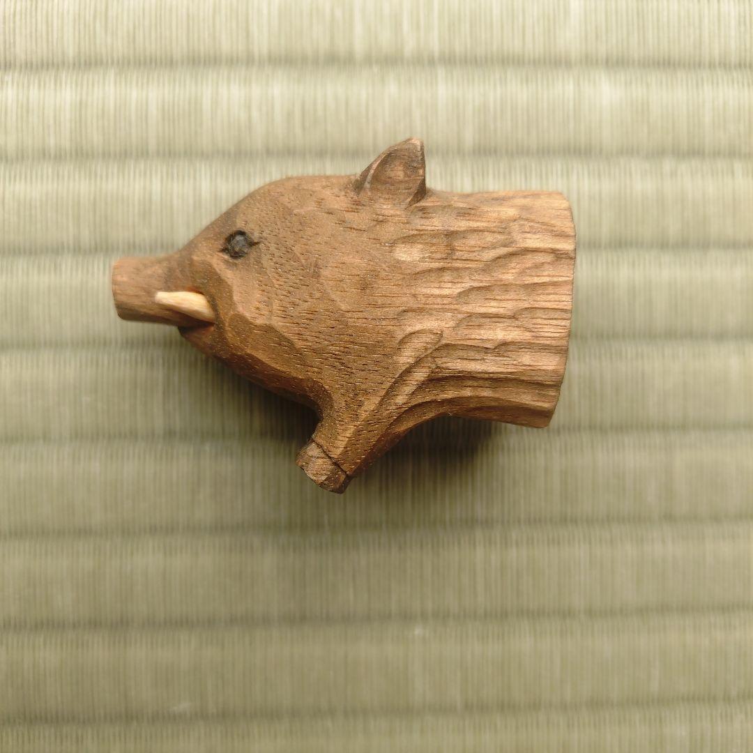 KIYATA キヤタ kiyata 木彫 イノシシ マグネット 木工アート