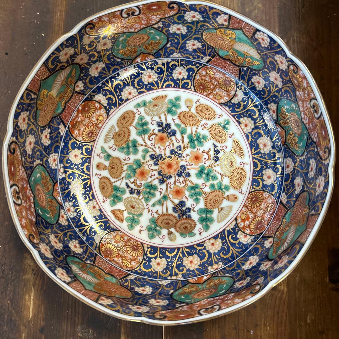 前畑陶器　庫山窯 菊金唐草 金彩　古伊万里　豪華3種　3種鉢　お正月　お節