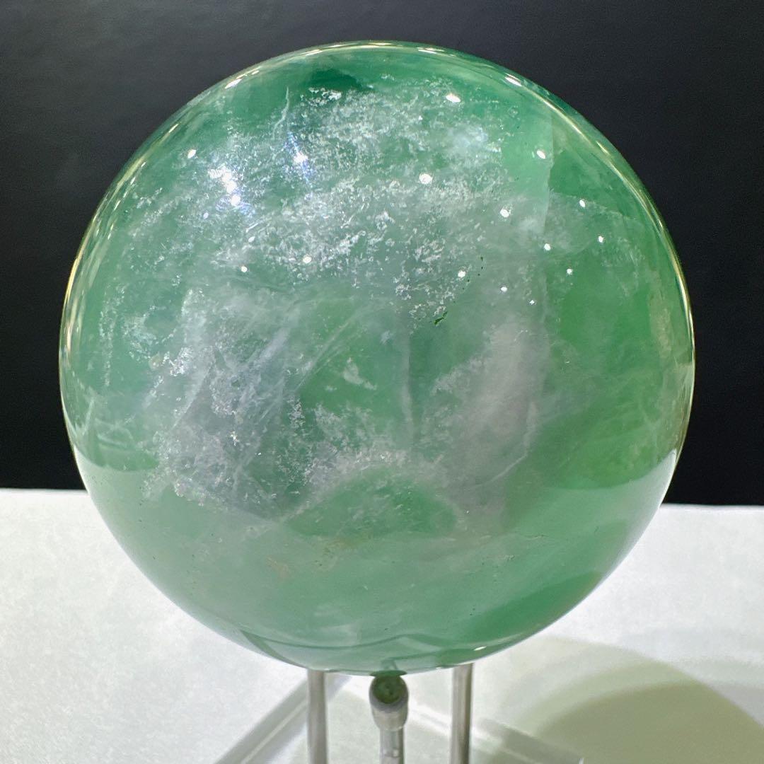 天然石 フェザーフローライト丸玉 置物 F.43