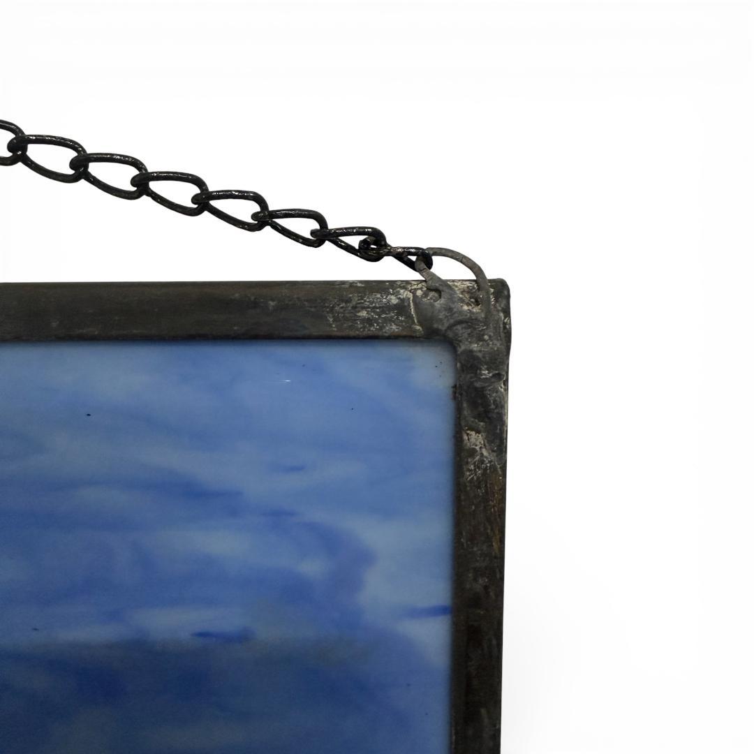 特大【61.5×39cm】ステンドグラスパネル アメリカンフラッグ 鳩 壁掛け