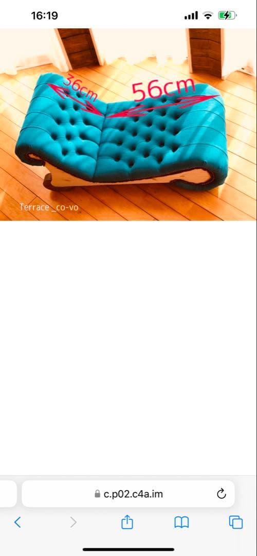 Phoya様 Terrace_co-vo ターコイズ ボタン留めソファ