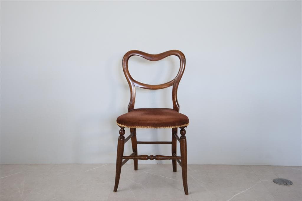 英国アンティーク木製バルーンバックダイニングチェア/サロンイス(89-204)