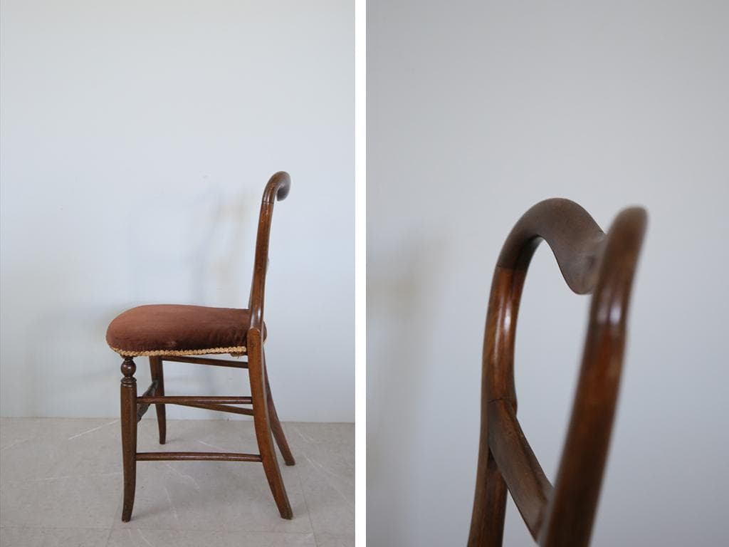 英国アンティーク木製バルーンバックダイニングチェア/サロンイス(89-204)