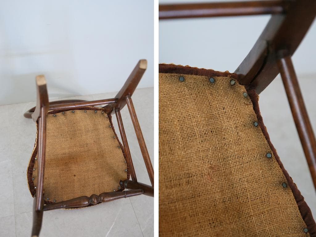 英国アンティーク木製バルーンバックダイニングチェア/サロンイス(89-204)