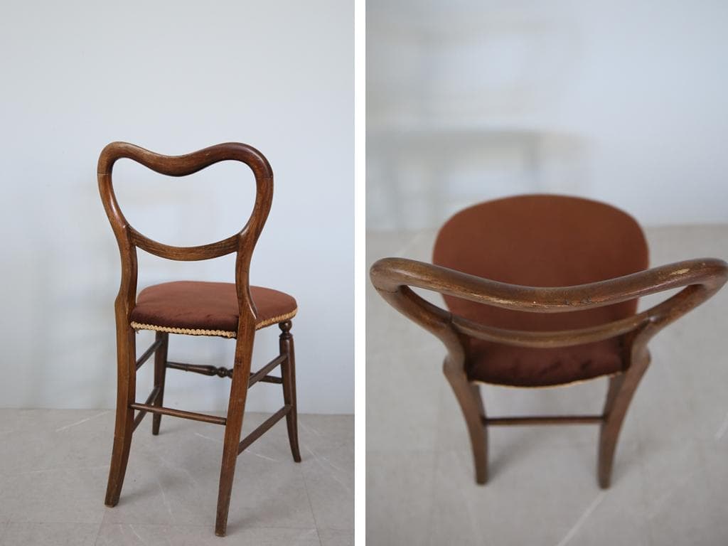 英国アンティーク木製バルーンバックダイニングチェア/サロンイス(89-204)