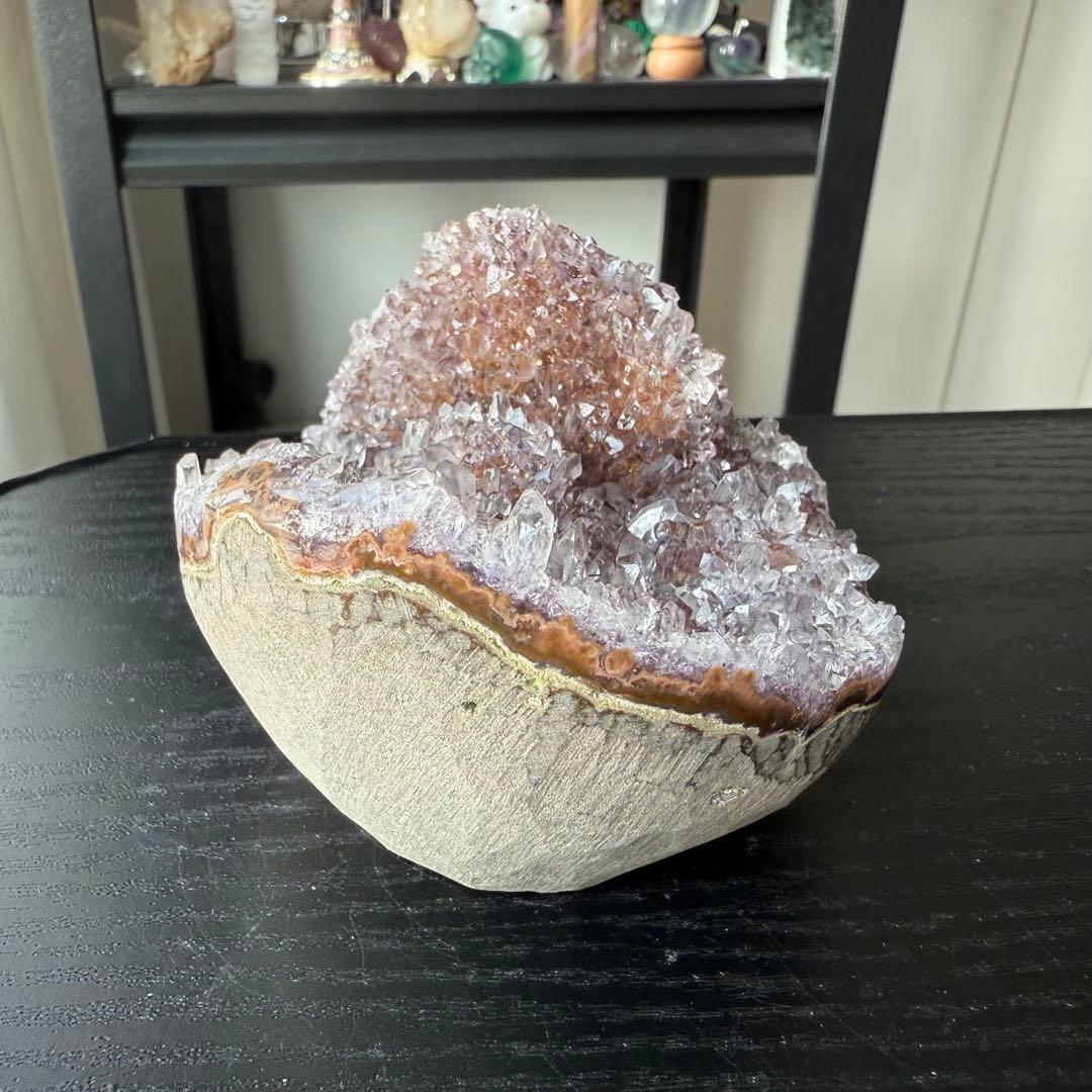 天然石アメジストの原石　置物NO.012905