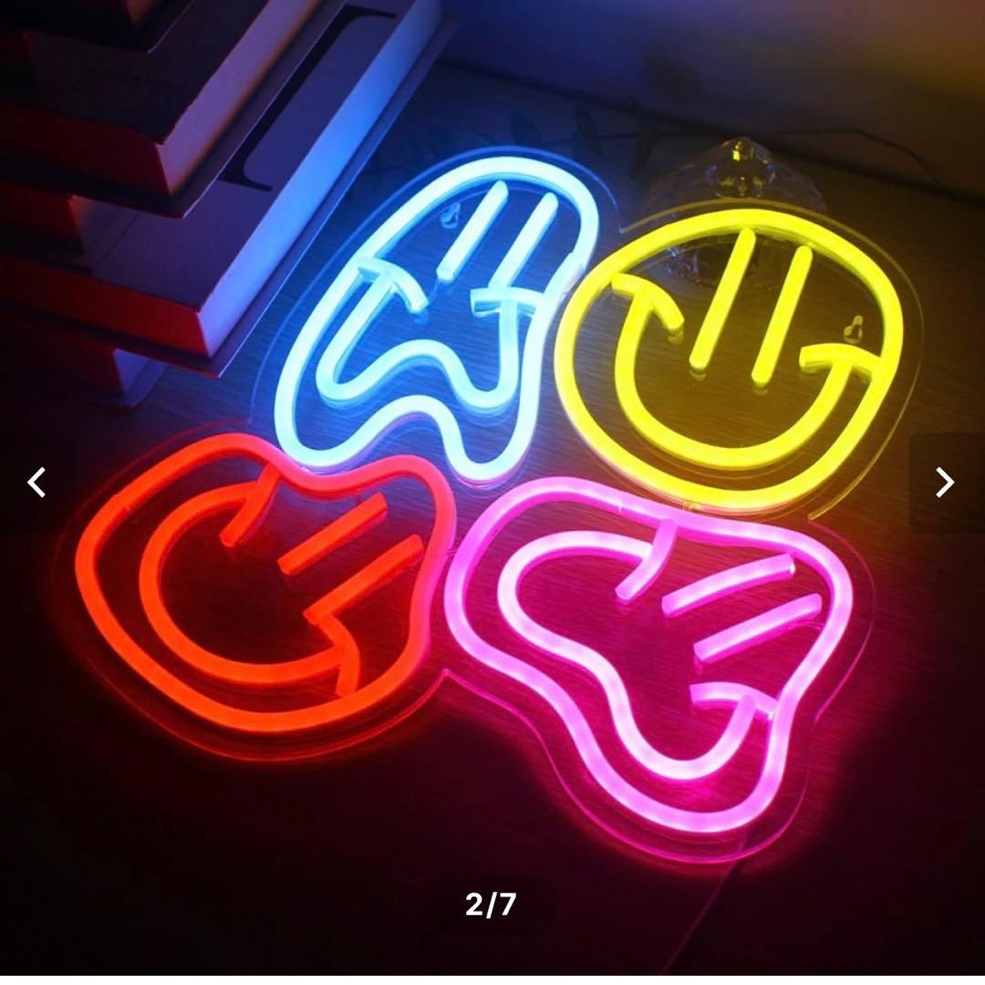 特大 LEDライト ネオンサイン 看板 スマイリーフェイス スマイル