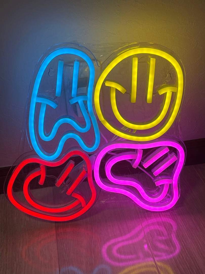 特大 LEDライト ネオンサイン 看板 スマイリーフェイス スマイル