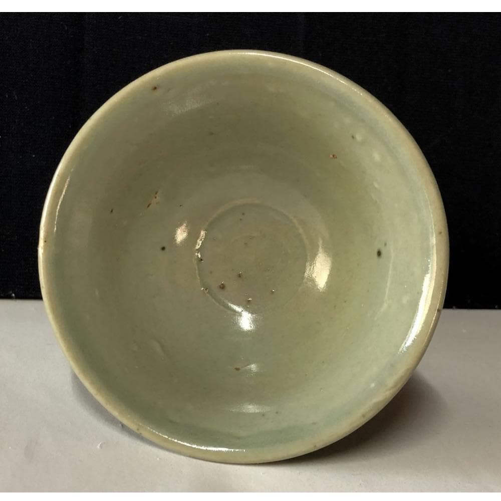 e1378 青磁 馬上杯 木箱入り 唐物 七官青磁 酒器 中国古陶磁