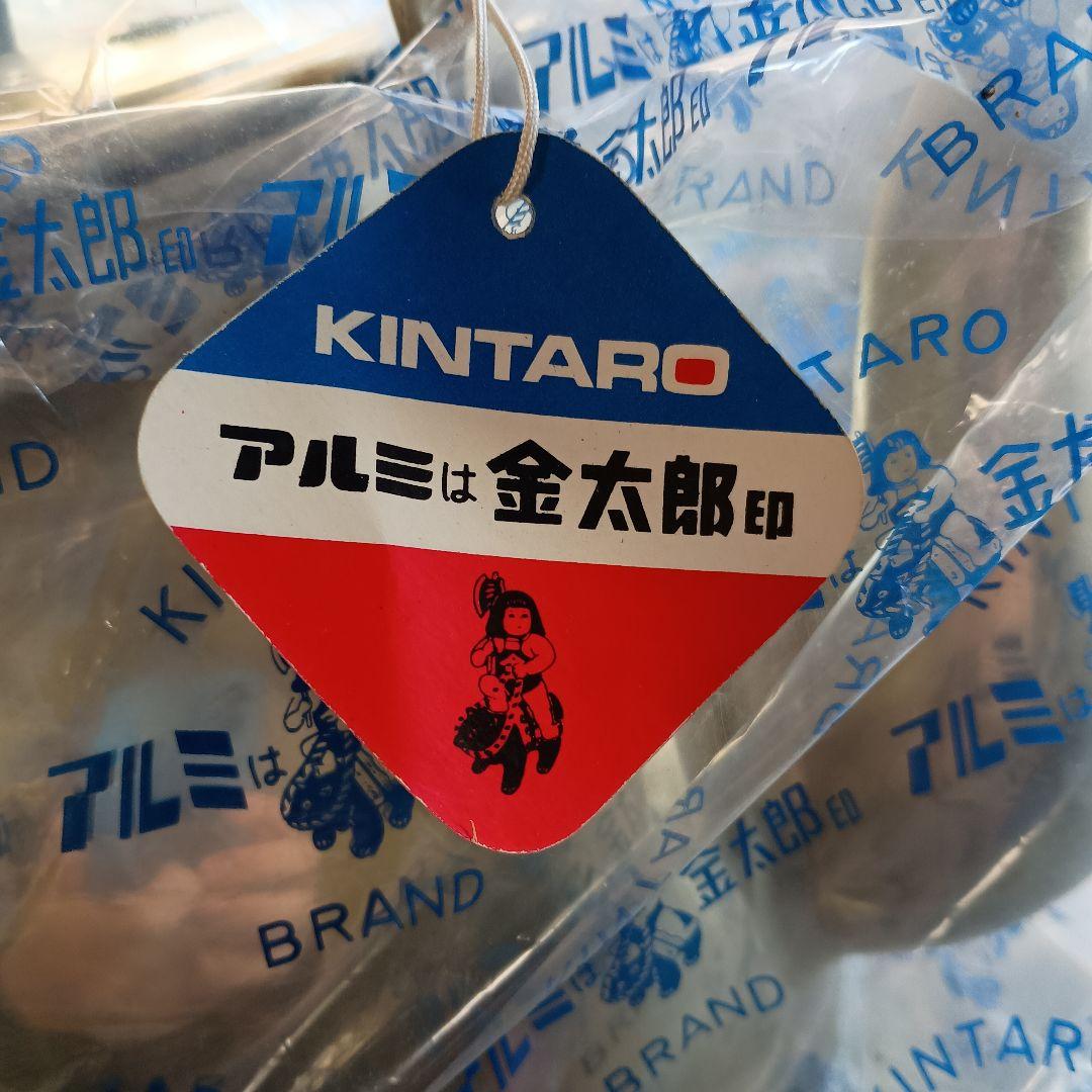 金太郎印 　アルミやかん シルバー 取っ手付き。