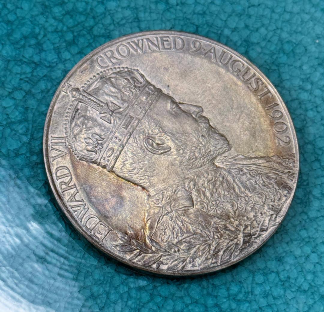 1902 イギリス エドワード アレクサンドラ コロネーション 大型 銀