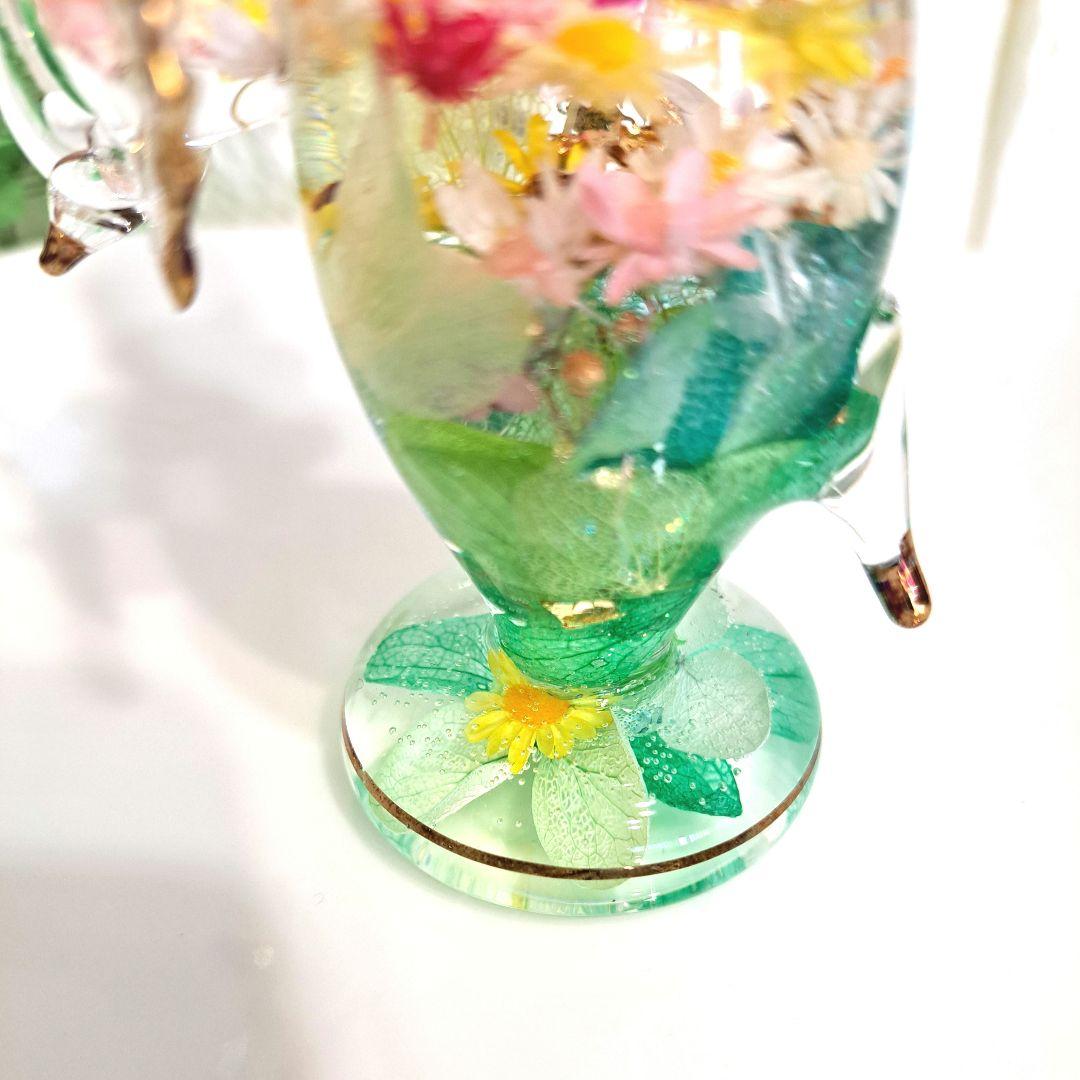 No.63 ゾウのエジプシャングラスハーバリウム【Mサイズ】お花畑