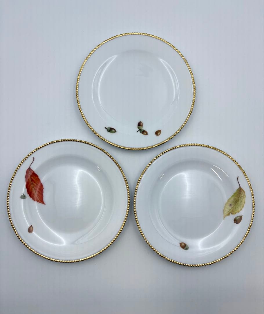 未使用保管品　大倉陶園　百木春夫　団栗のバラード　プレート　絵替りセット　箱付