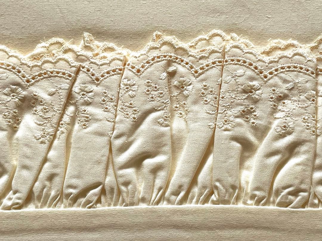 新品未使用✳︎ラルフローレン✳︎フリル付フラットシーツ✳︎ダブルサイズ✳︎アイボリー