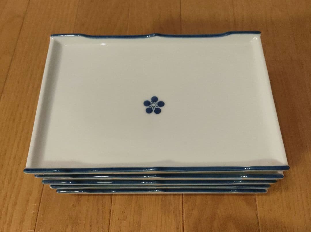 波佐見焼 重山陶器 角皿 和食器 皿 約14×21cm 5枚セット ⑩