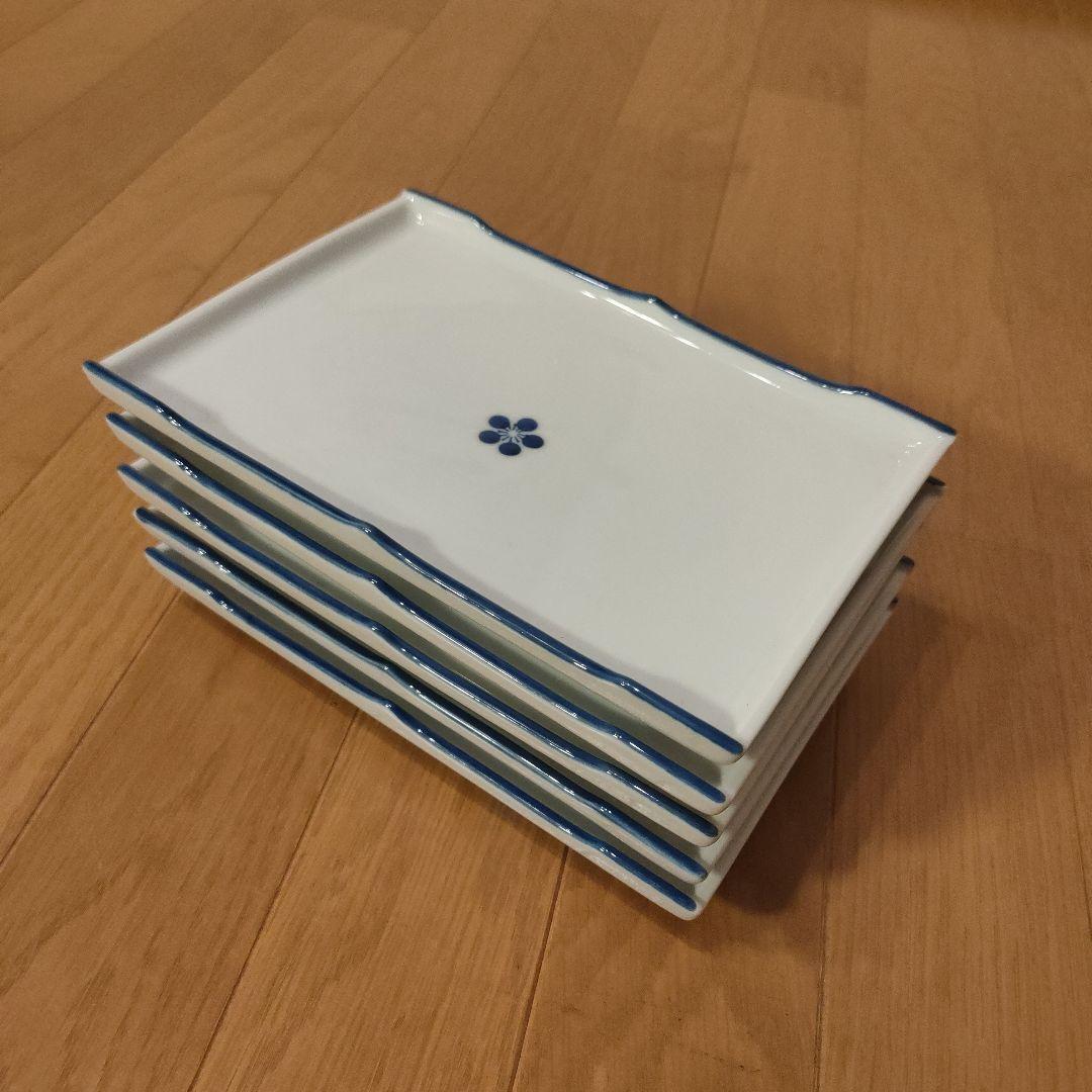 波佐見焼 重山陶器 角皿 和食器 皿 約14×21cm 5枚セット ⑩