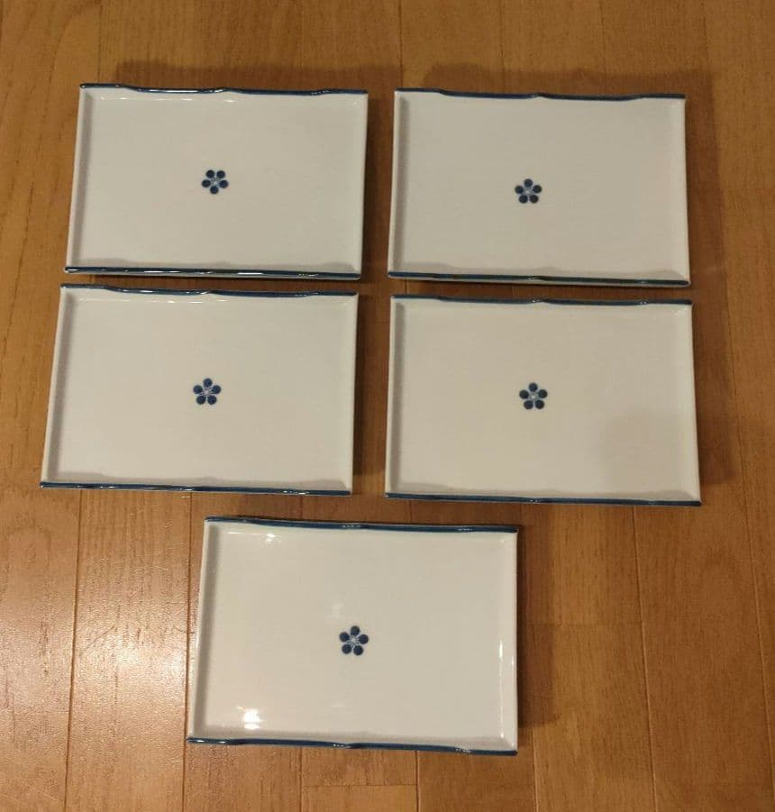波佐見焼 重山陶器 角皿 和食器 皿 約14×21cm 5枚セット ⑩