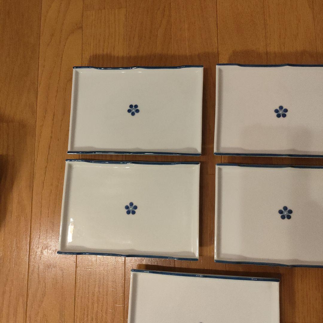 波佐見焼 重山陶器 角皿 和食器 皿 約14×21cm 5枚セット ⑩