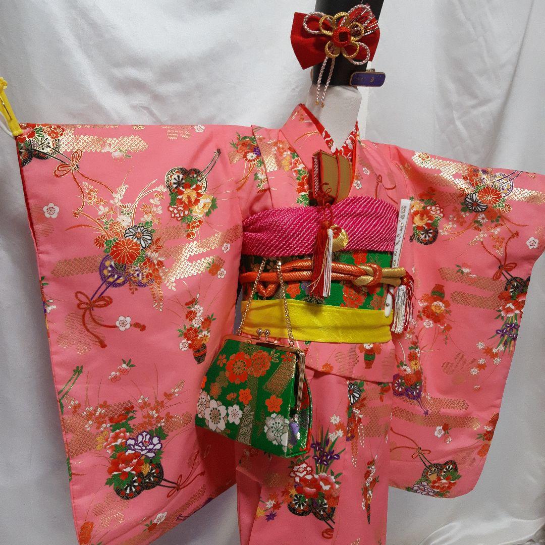 七五三 女の子３歳　着物、帯、小物一式　フルセット