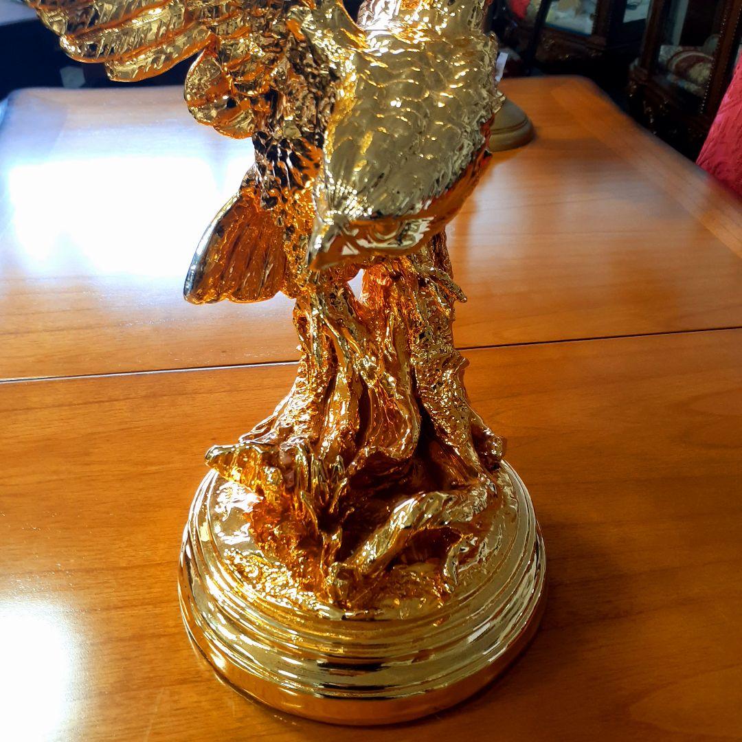 輸入雑貨　アニマルオブジェ　ゴールド　『羽ばたく鷹・イーグル』　縁起物