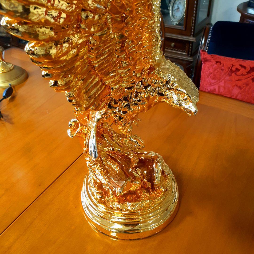 輸入雑貨　アニマルオブジェ　ゴールド　『羽ばたく鷹・イーグル』　縁起物