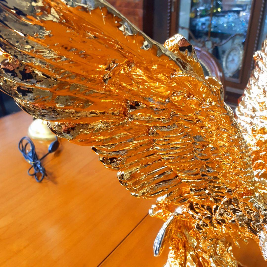 輸入雑貨　アニマルオブジェ　ゴールド　『羽ばたく鷹・イーグル』　縁起物