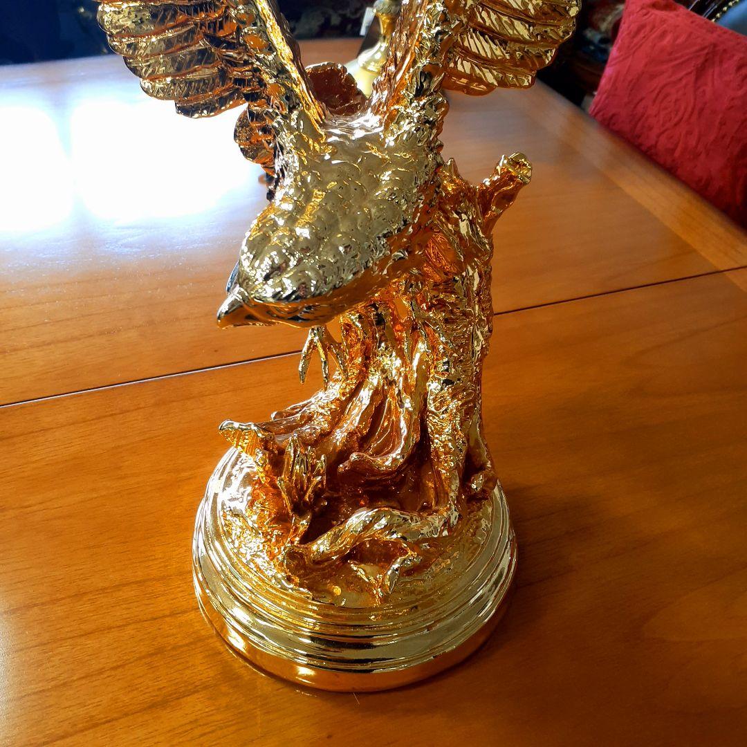 輸入雑貨　アニマルオブジェ　ゴールド　『羽ばたく鷹・イーグル』　縁起物