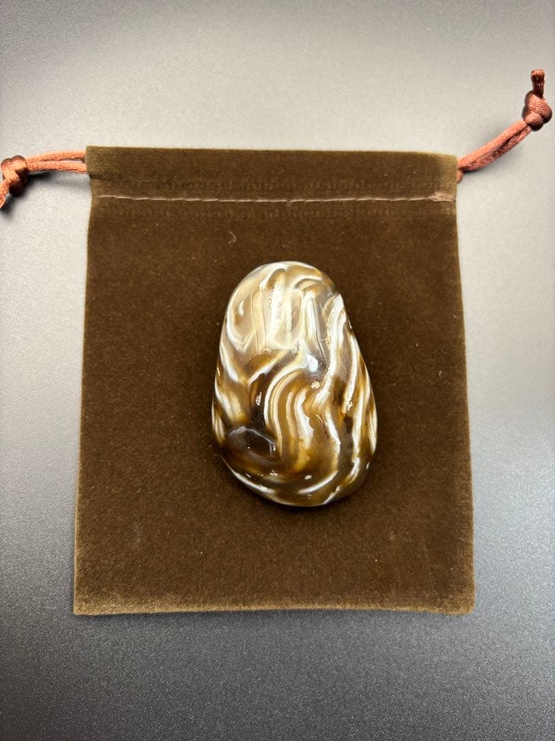 命根石　パワーストーン　瑪瑙 握りお守り(3)