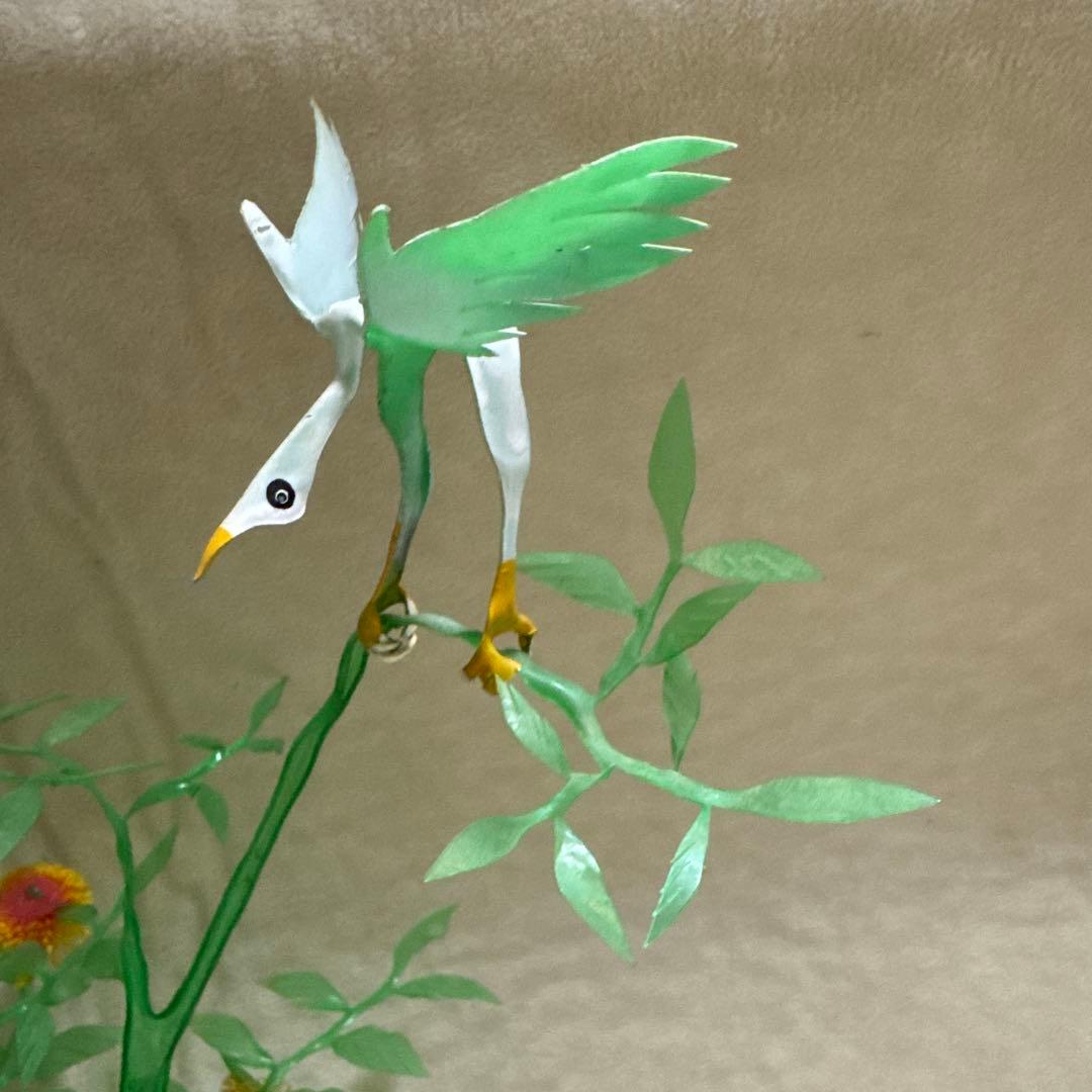 ペットボトル　置物　鳥　虫　植物　花　緑