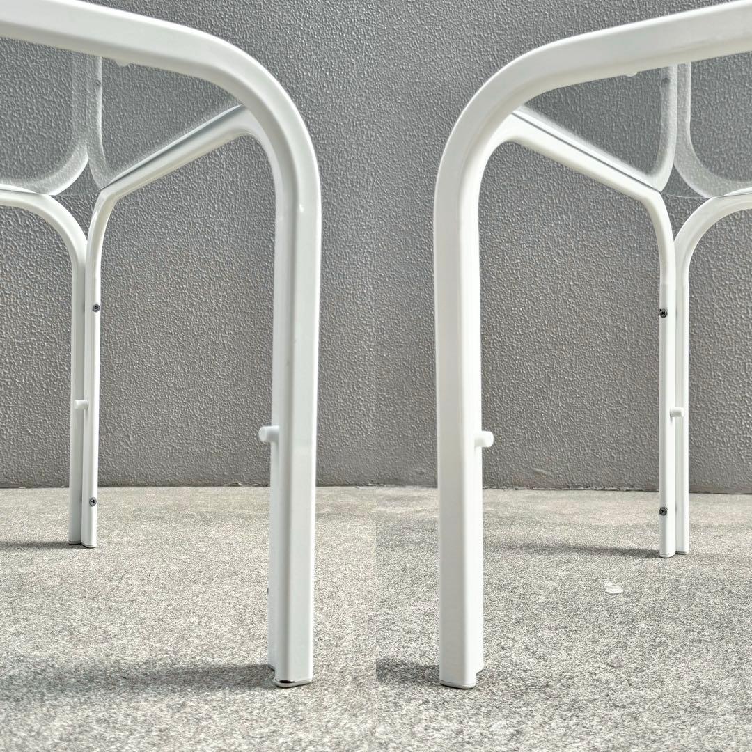 レトロ 北欧モダン ガラス センターテーブル ミッドセンチュリー アイアン 白