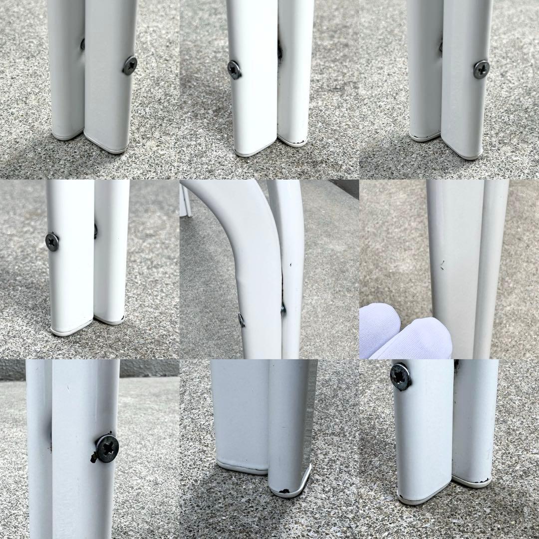 レトロ 北欧モダン ガラス センターテーブル ミッドセンチュリー アイアン 白