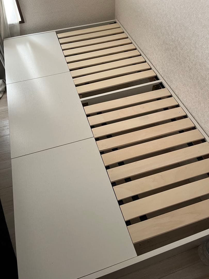 引き出し4杯大容量ベッド Slekt スレクト ホワイト