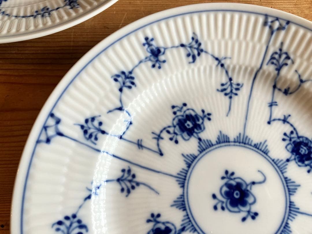 ロイヤルコペンハーゲン　ブルーフルーテッド　19デザートプレート×3