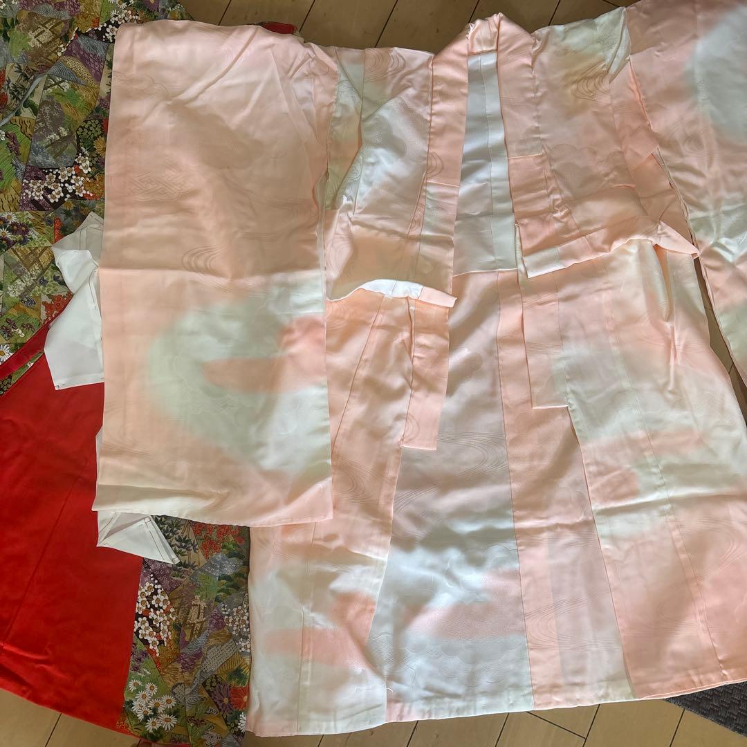 七五三用 花柄着物 セット　中地盤つき