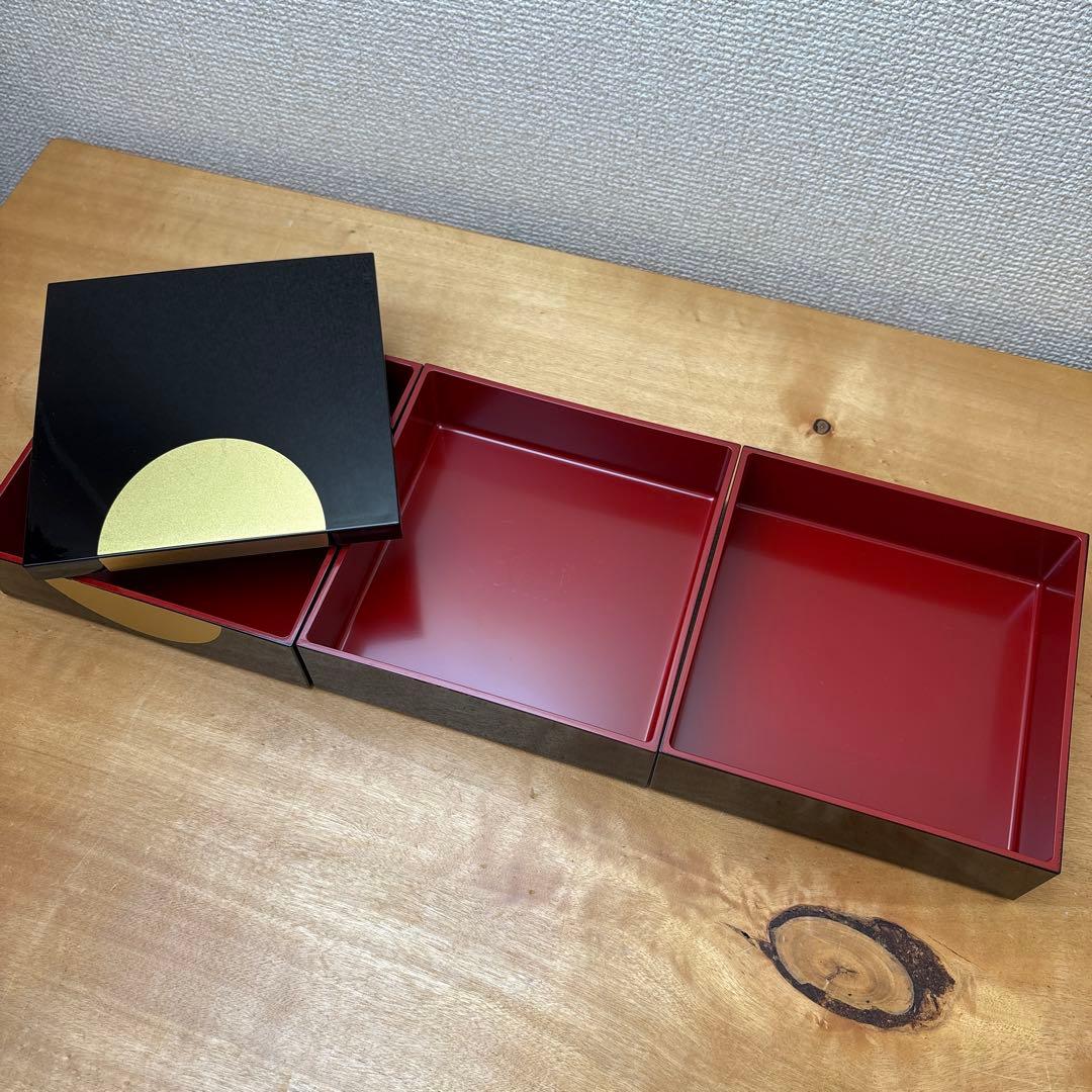 希少・未使用】山中塗 福かさね 三段重箱（アサヒ軽金属） - メルカリ