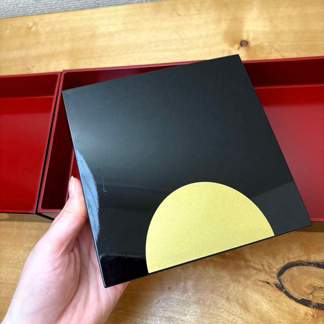 希少・未使用】山中塗 福かさね 三段重箱（アサヒ軽金属） - メルカリ