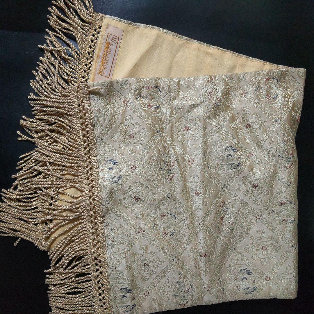 川島織物 麟鳳襷紋 織りセンター【ヴィンテージ】中古品 絹100%