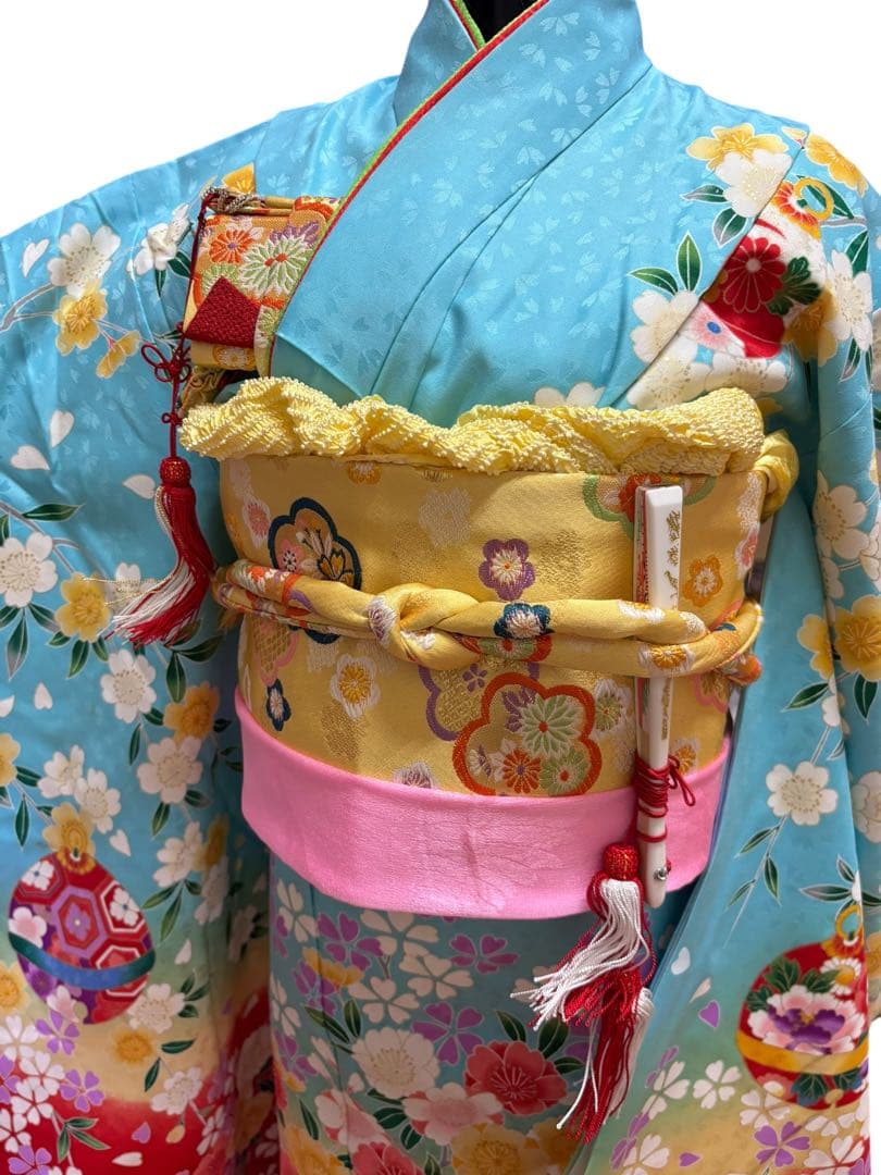 大幅値下げ‼️七五三 7歳 フルセット 水色 ゴールド