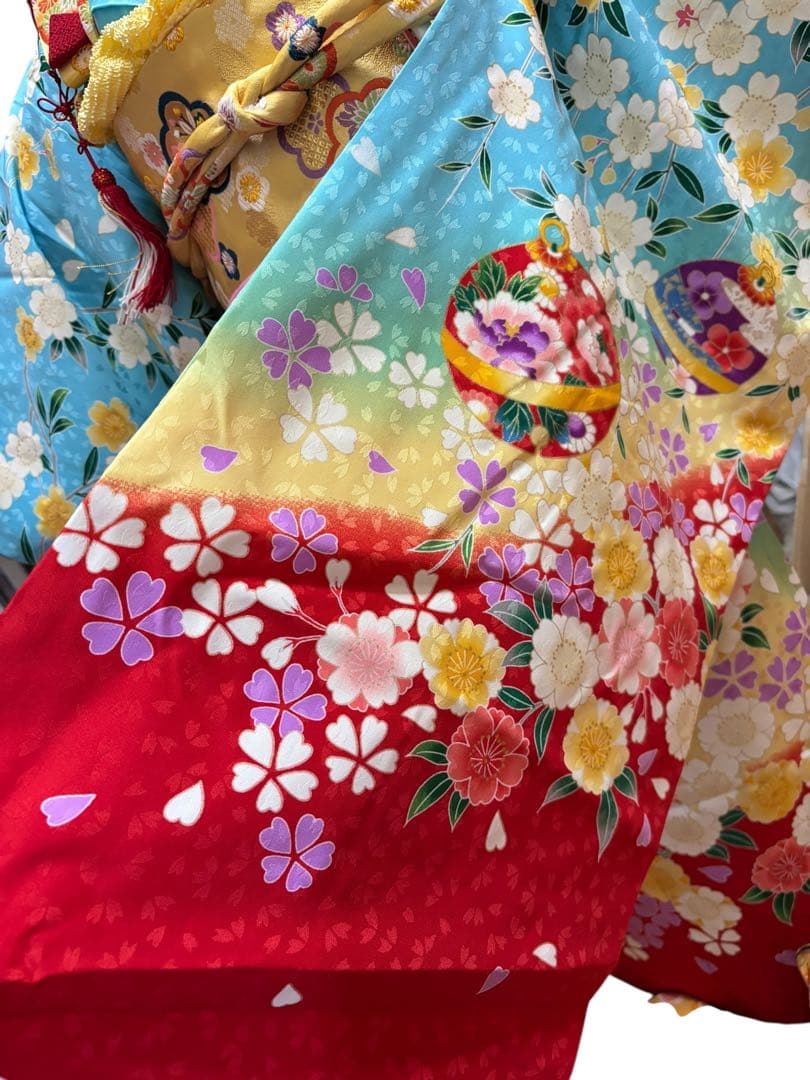 大幅値下げ‼️七五三 7歳 フルセット 水色 ゴールド