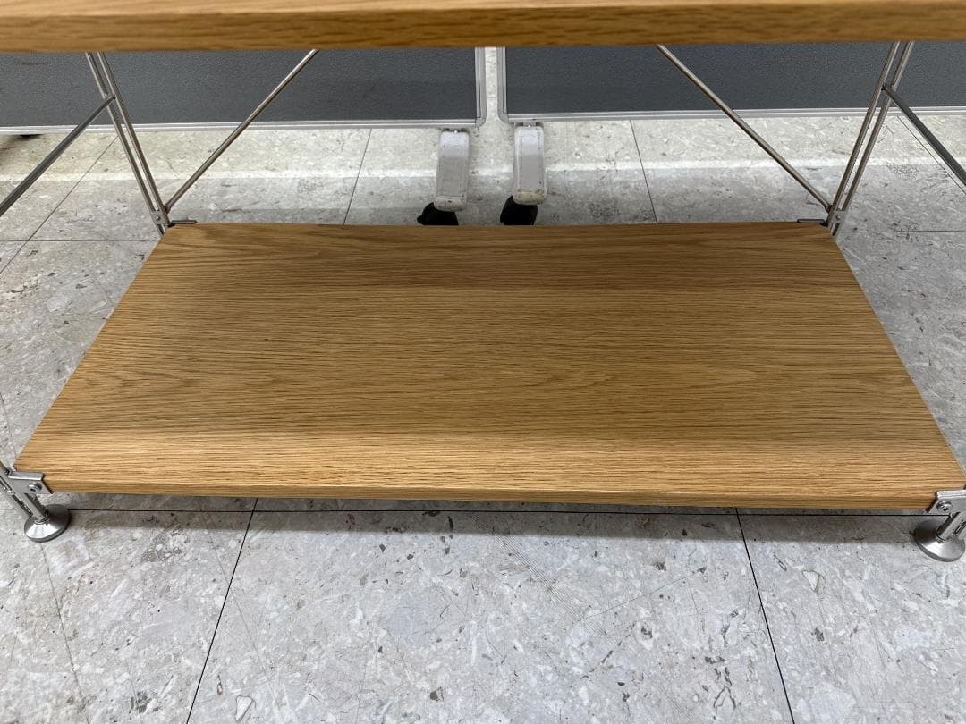 無印良品　ステンレスユニットシェルフ　オーク材棚　ブラウン